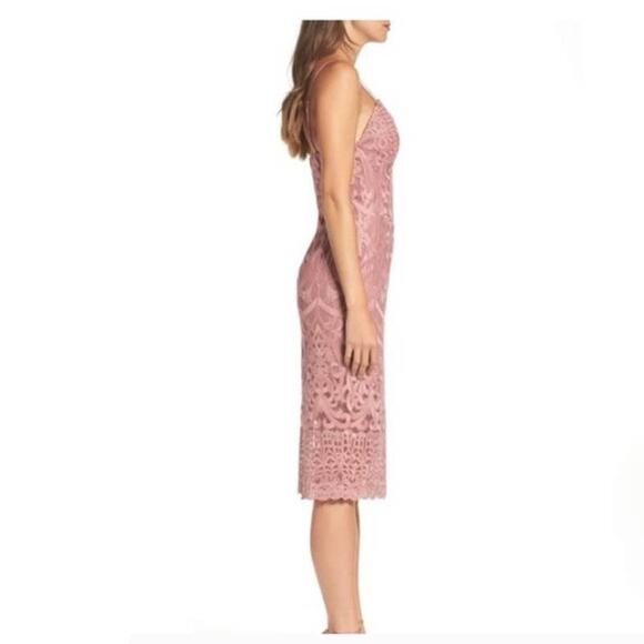 Bardot Mauve Pink Embroidered Mesh Fabric Slip Dress XS - Picture 3 of 8